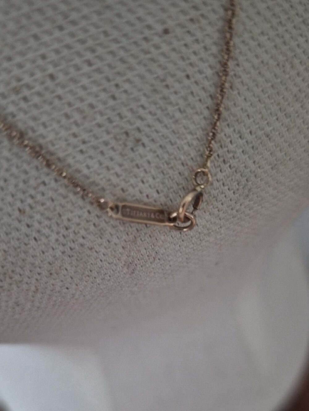 Tiffany & Co. 18k Rose Gold Diamond Micro Bar Pendant Necklace - Picture 2 of 8